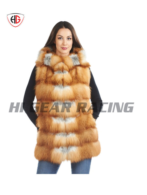 Hi Gear Racing Long Red Fox Fur Vest