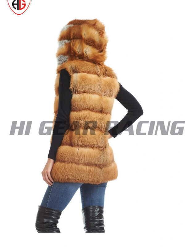Hi Gear Racing Long Red Fox Fur Vest - Image 2