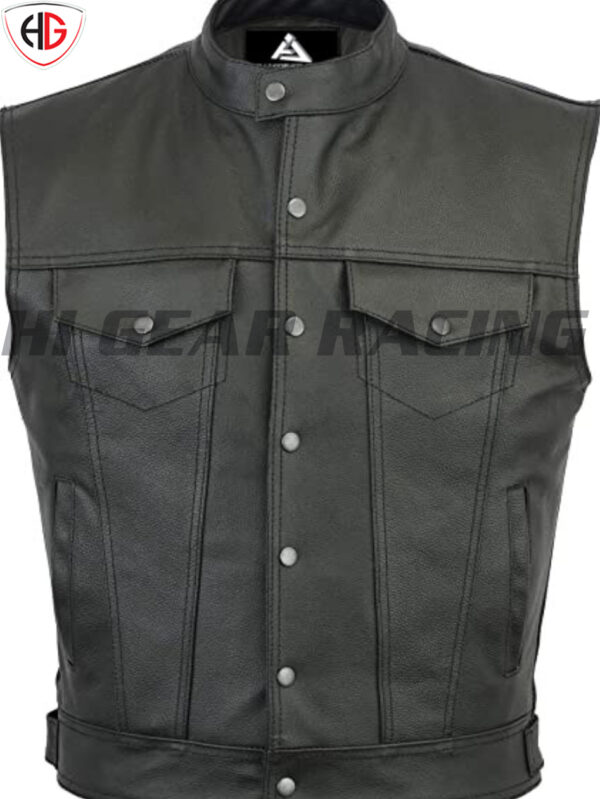 Hi Gear Racing Mens Genuine Leather Vest