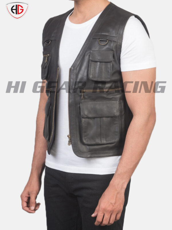 Hi Gear Racing afari Brown Leather Vest