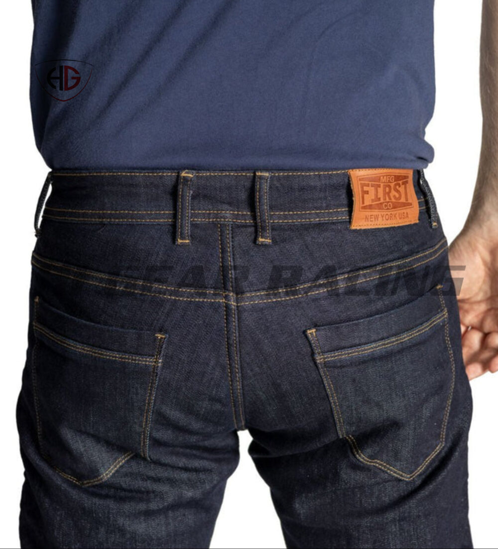 Motorcycle Biker Riding Black Denim Pants - Image 2