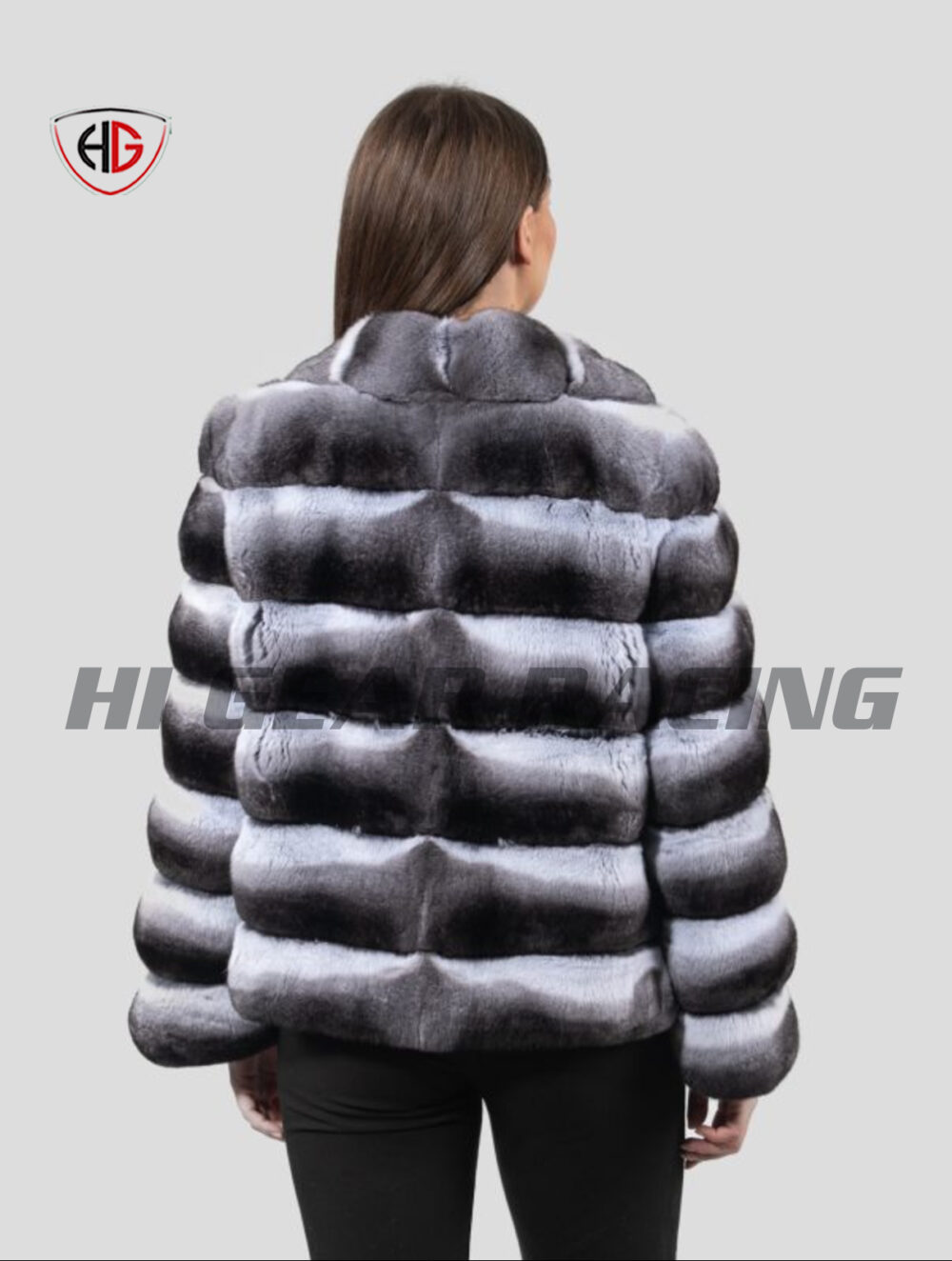 Chinchilla Fur Jacket With Wide Collar - Image 2