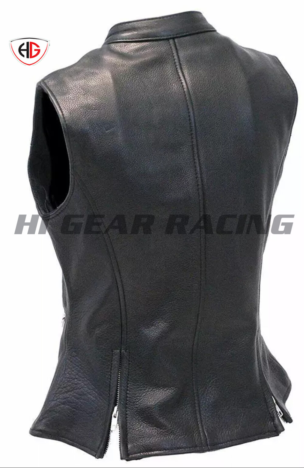 VearFit Women Zipper VestCoat Genuine Leather Vest - Image 2