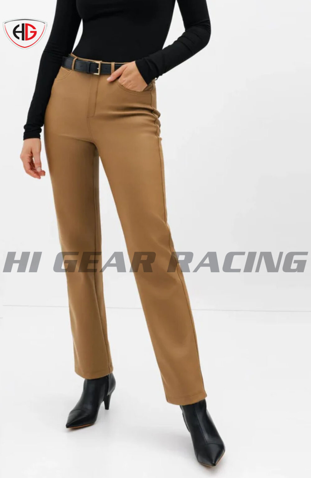 Straight Leg Lambskin Leather Pants