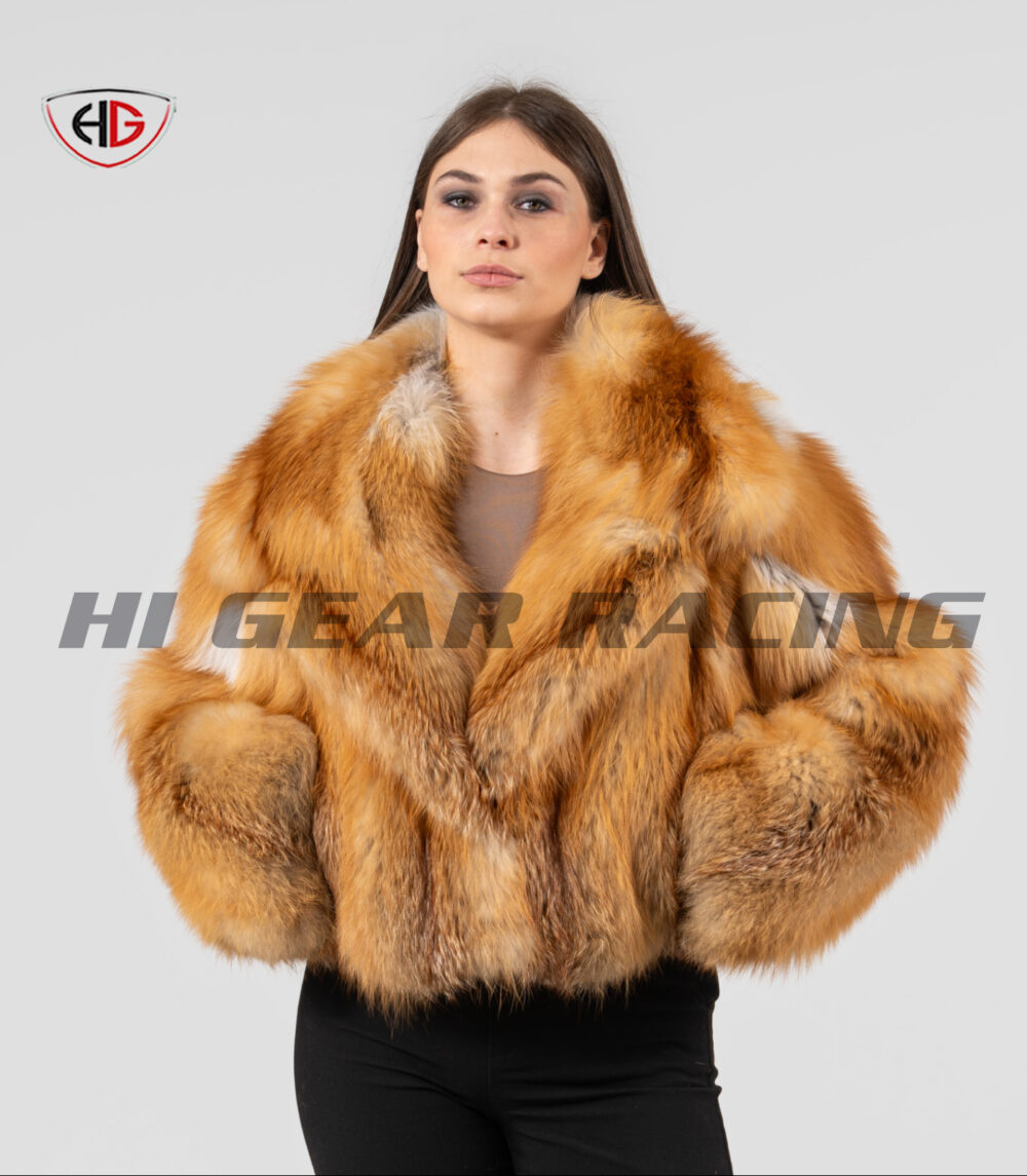 Fashion Short Real Cross Fox Fur Jacket for Women