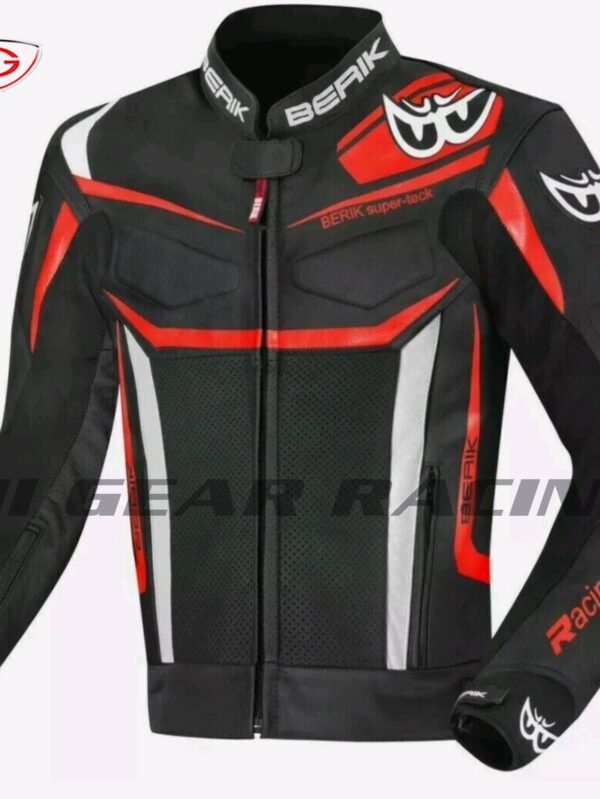 Berik Zacura Red Men's Motorbike Racing Leather Jacket