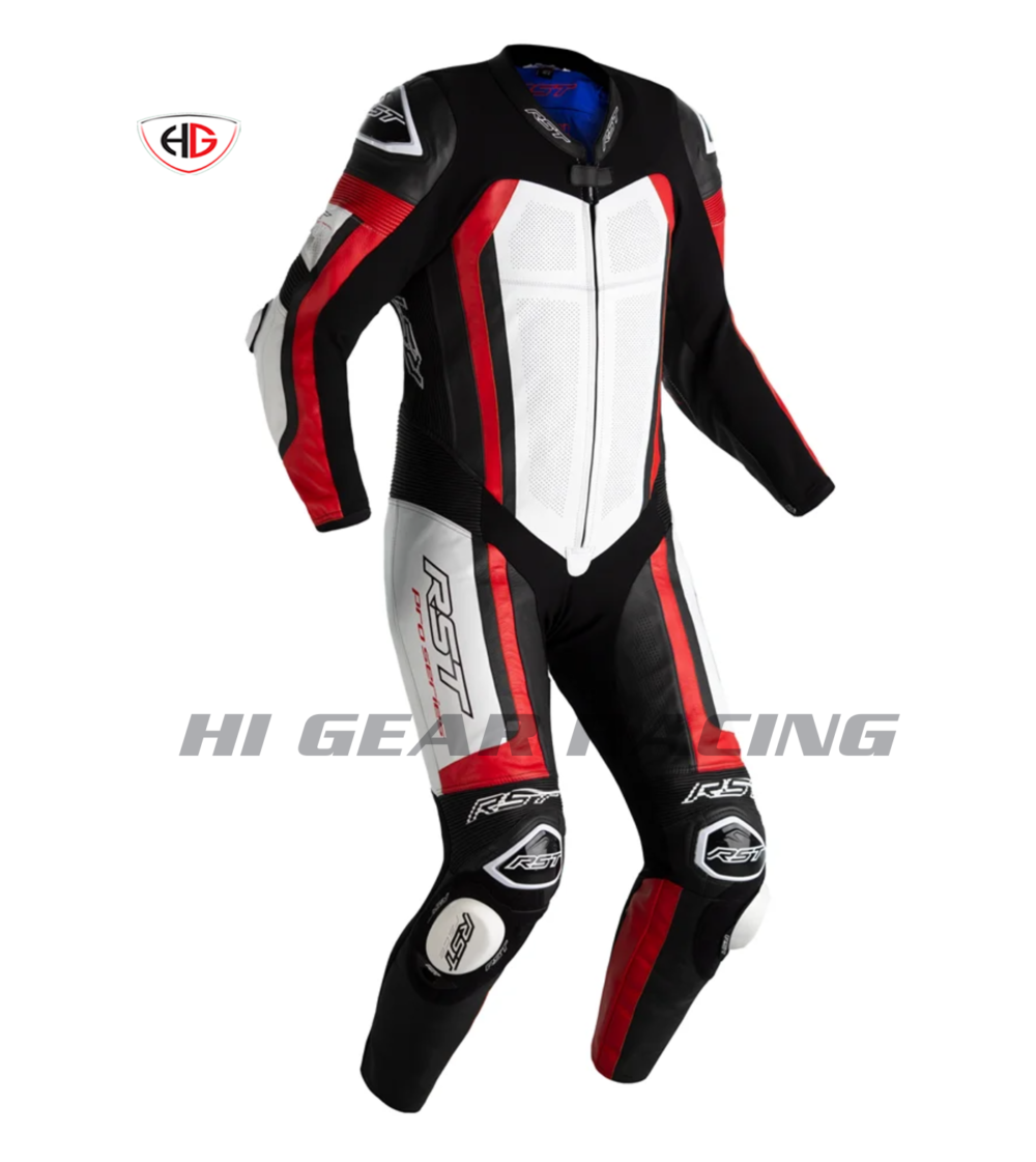RST Pro Series Airbag One Piece Leathers Motorcycle Motorbike Red