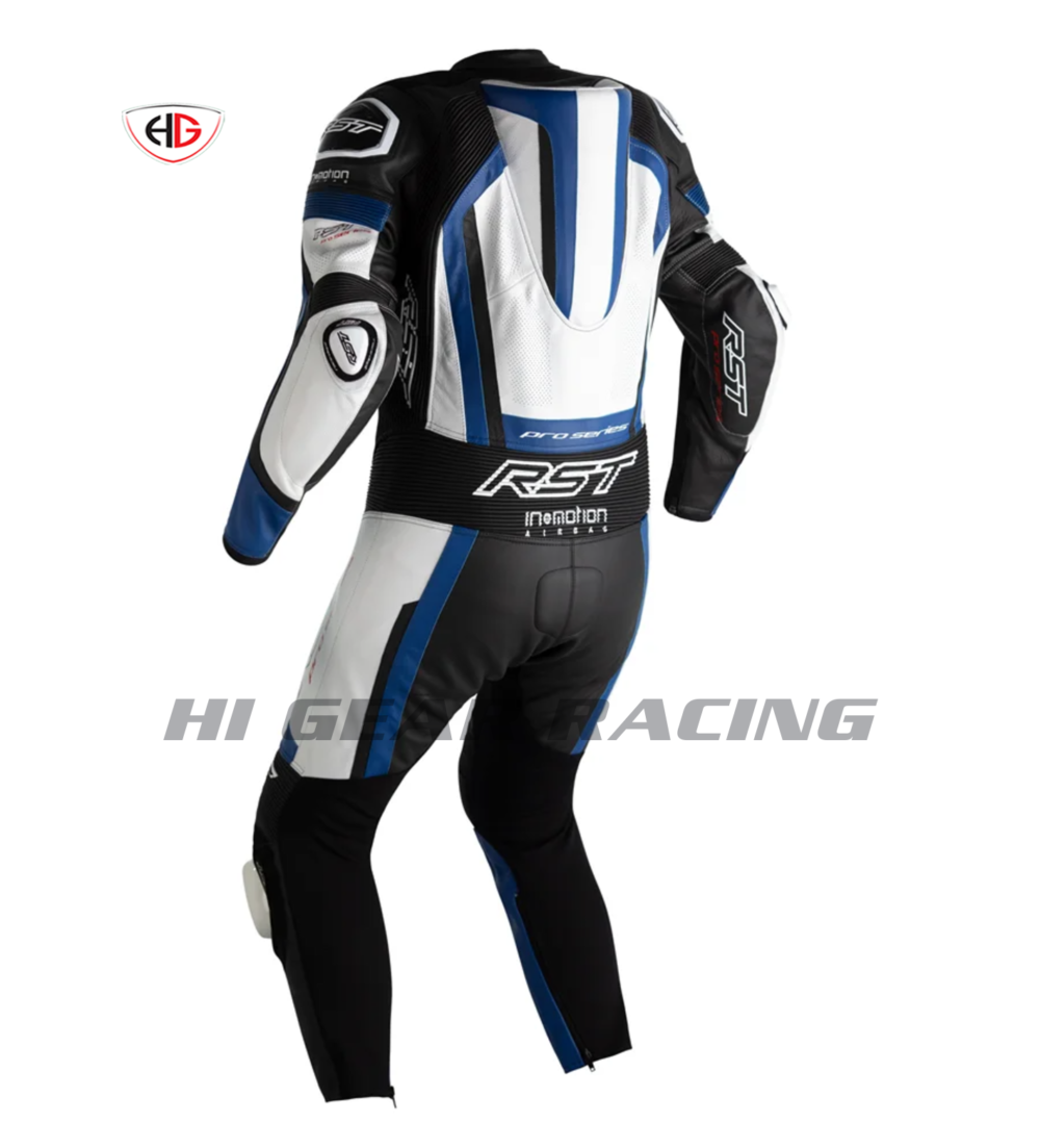RST Pro Series Airbag Evo One Piece Leathers Motorcycle Motorbike  Blue - Image 2