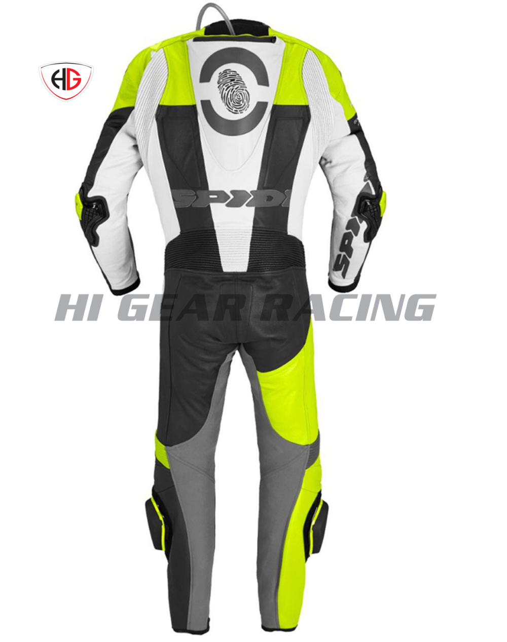 Spidi DP Progressive Perforated Pro 1 Piece Suit - Black / Fluo Yellow / White / Grey - Image 2