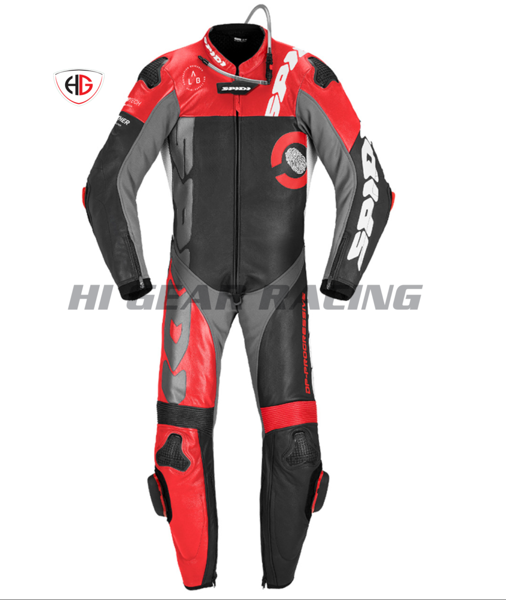 Spidi DP-PROGRESSIVE TOURING Motorcycle 2pc Leather Suit - Red