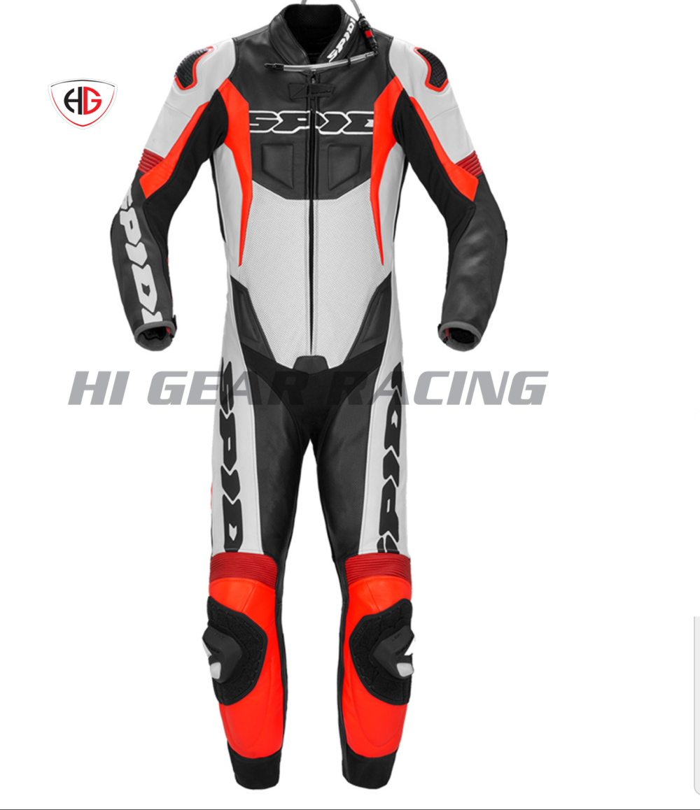 SPIDI Sport Warrior Touring 2-Piece Motorcycle Leather Suit (Black/Red)