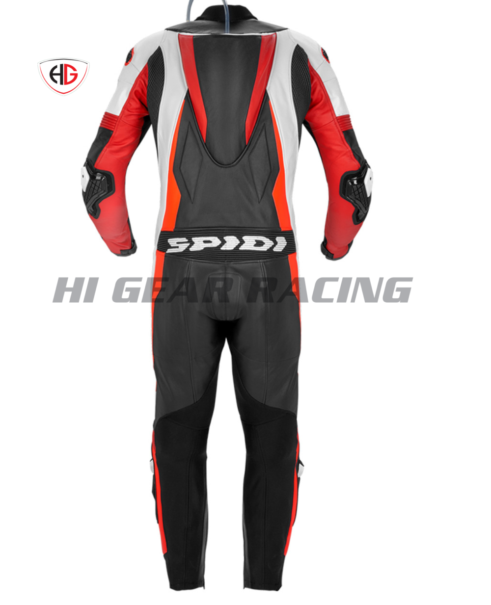 SPIDI Sport Warrior Touring 2-Piece Motorcycle Leather Suit (Black/Red) - Image 2
