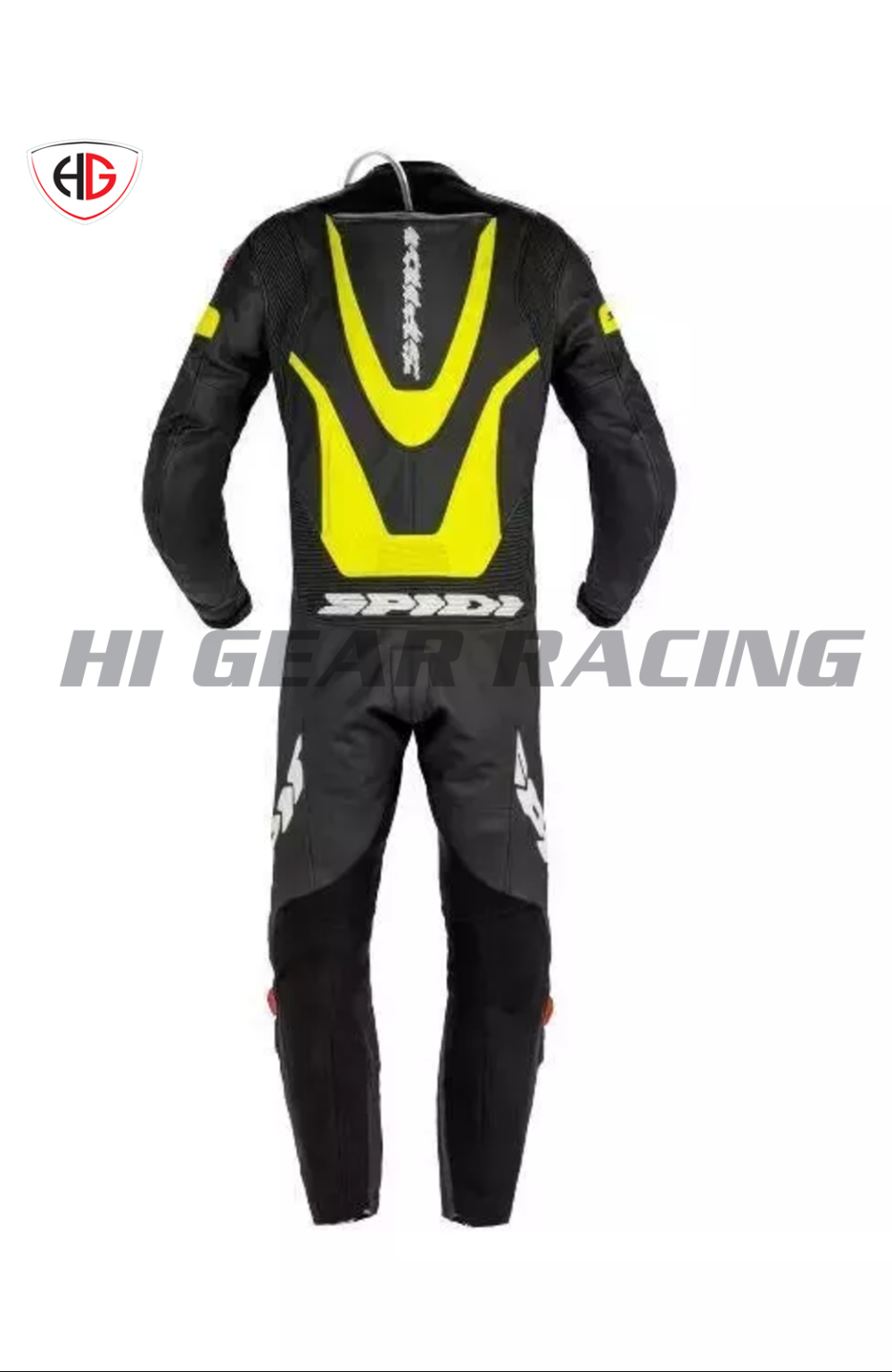 SPIDI Laser Pro Perforated Leather Motorcycle Suit (Black/Yellow) - Image 2