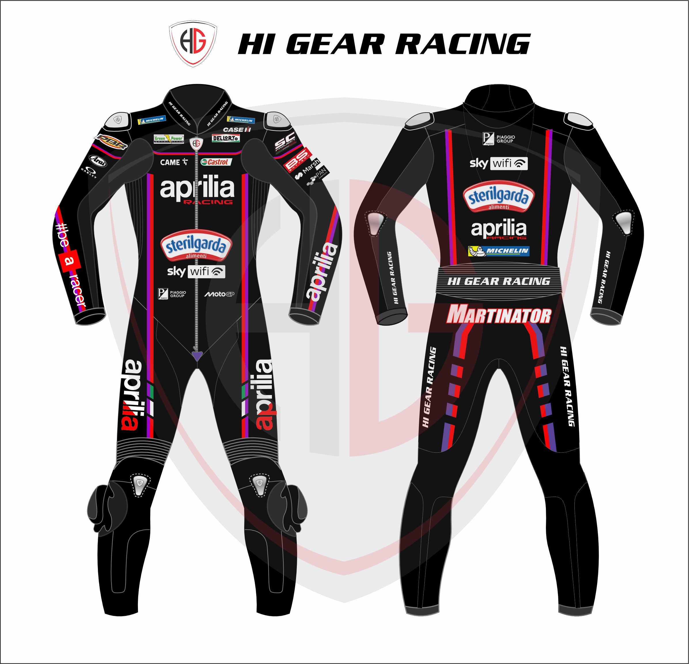 MOTORCYCLE FULL BODY SUIT JORGE MARTIN APRILIA MOTOGP 2025